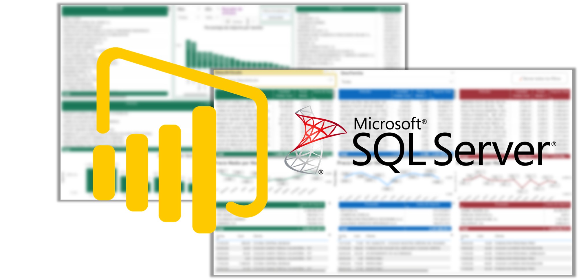 Pantallazo difuminado del dashboard de compras en Power BI